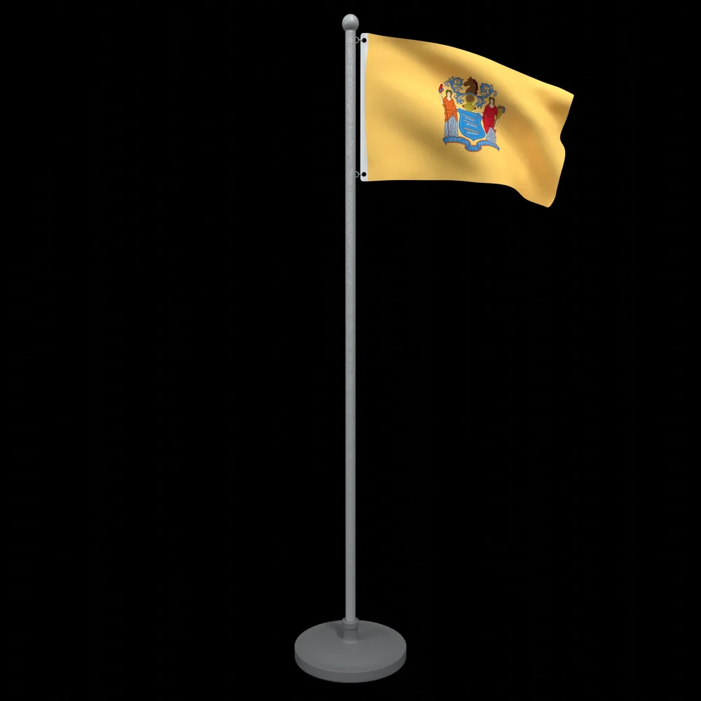 Animated Flag Of New Jersey State