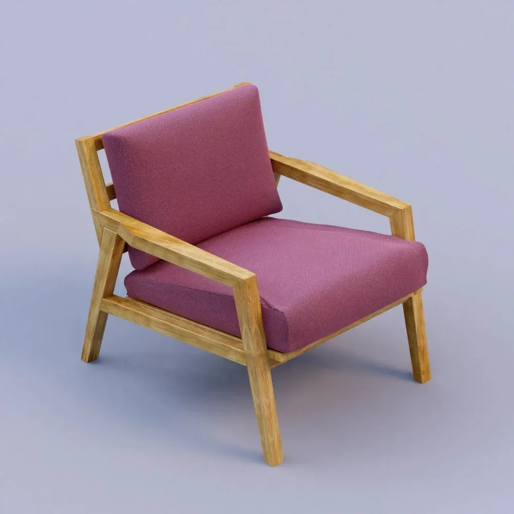 Purple Fabric Armchair