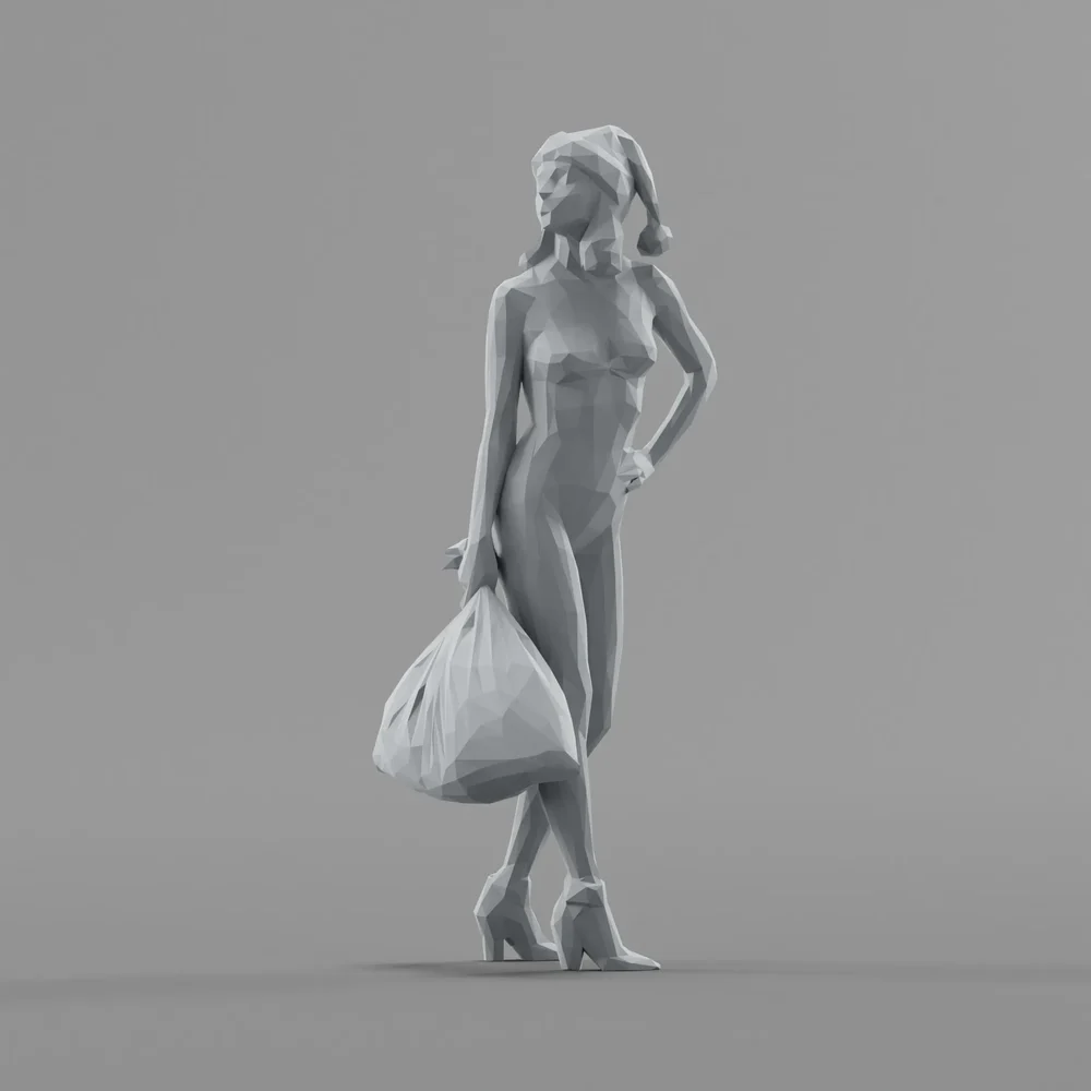 Lowpoly Christmas Girl
