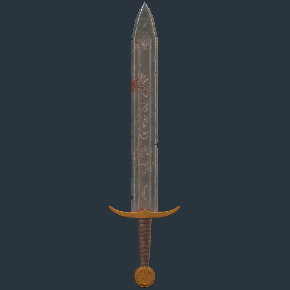 Engraved Medieval Sword Bloodstained