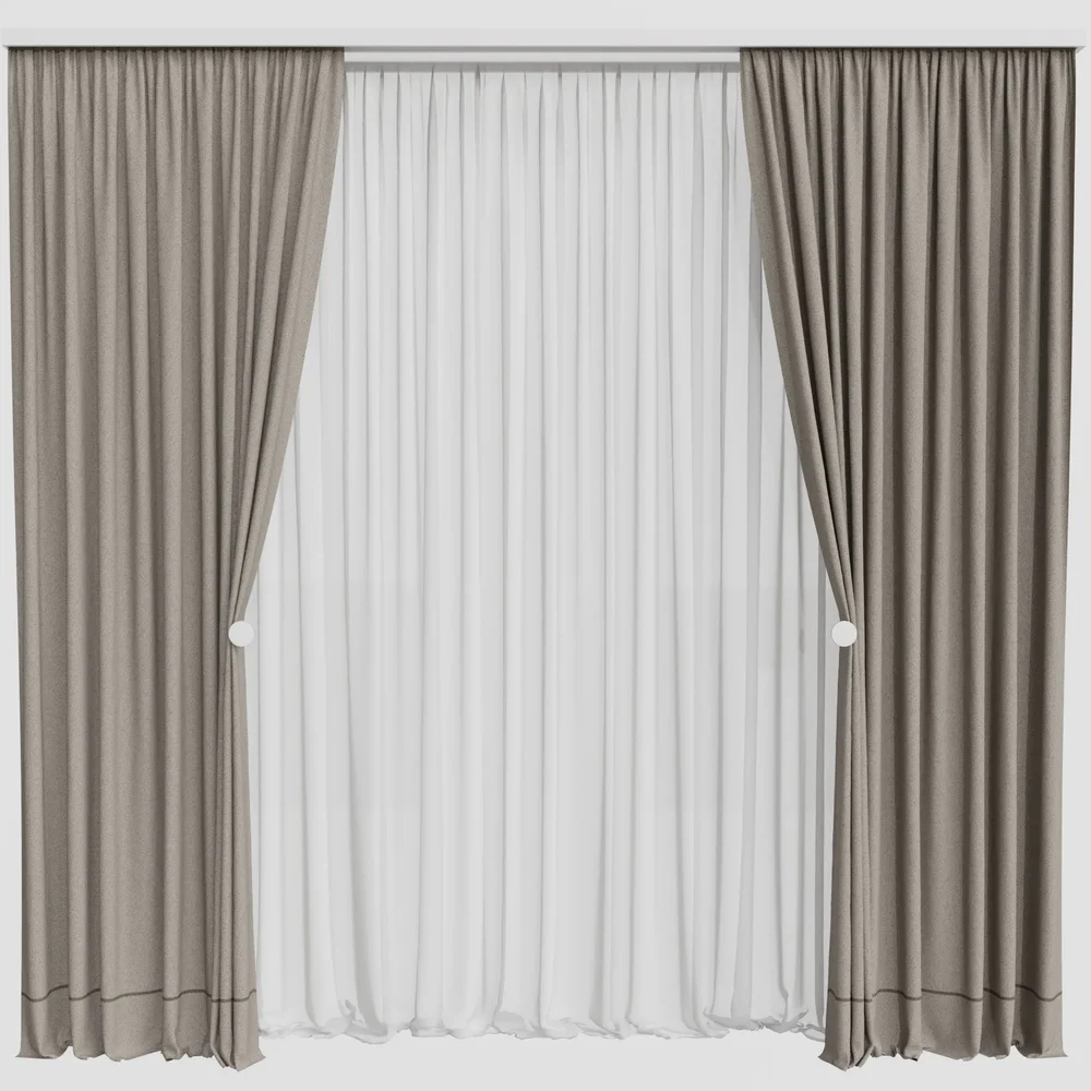 Gd Silk And Cotton Curtain Set
