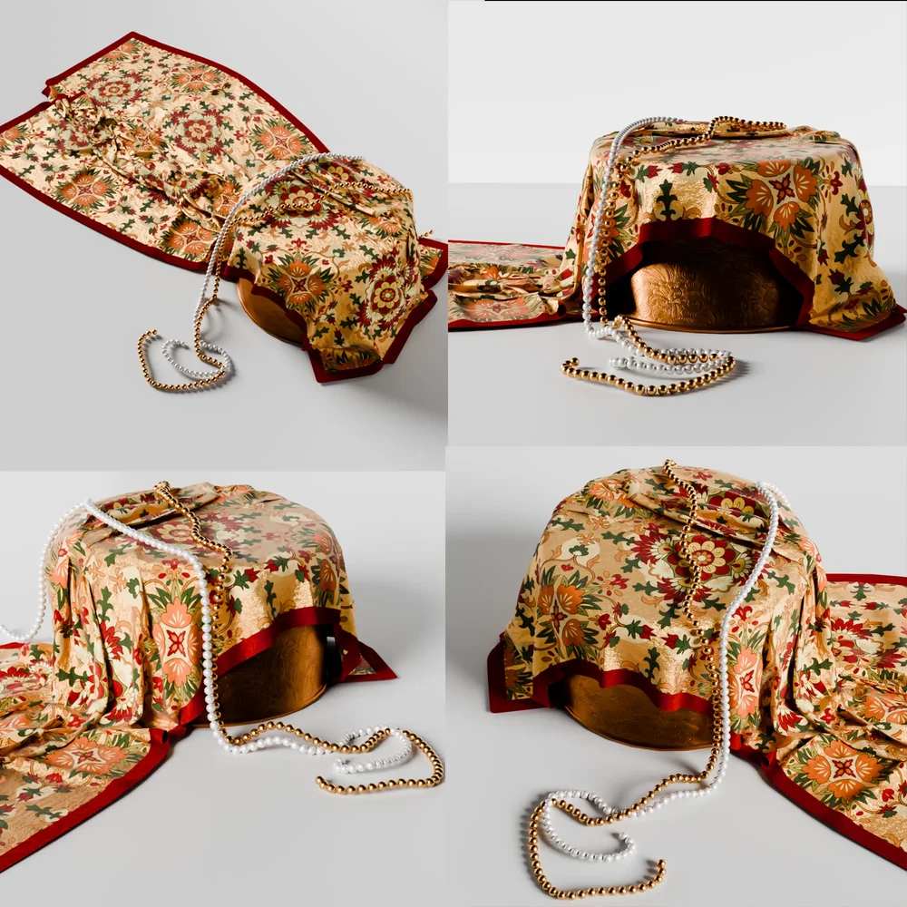 Podium With Fabric And Garland