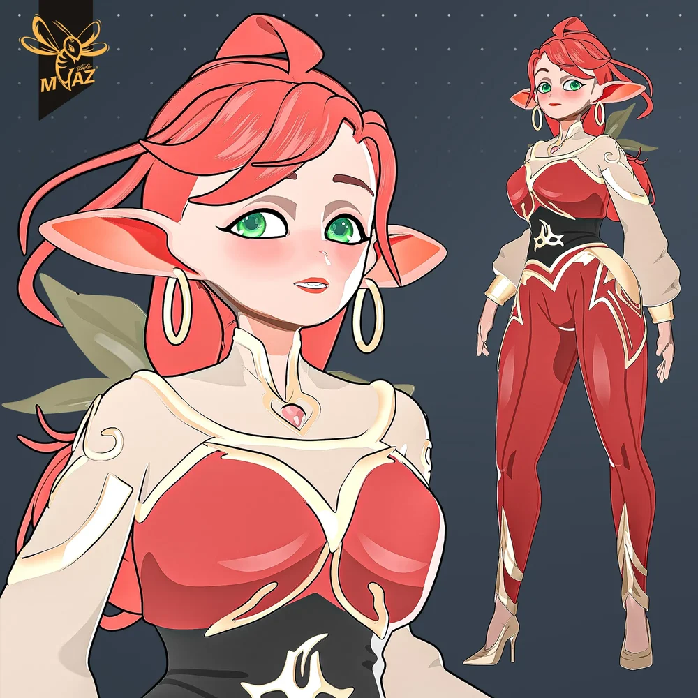 Emberlin Anime Elf Girl Character