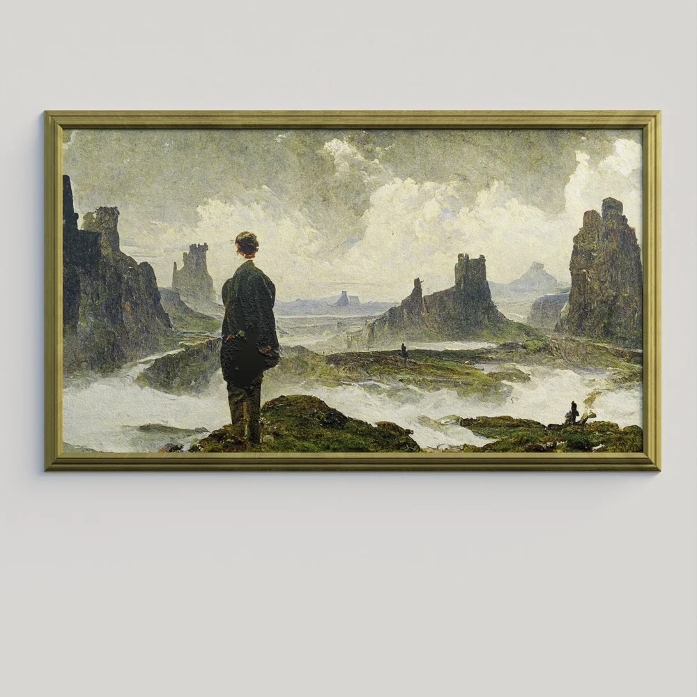 Old Oil Painting On Canvas
