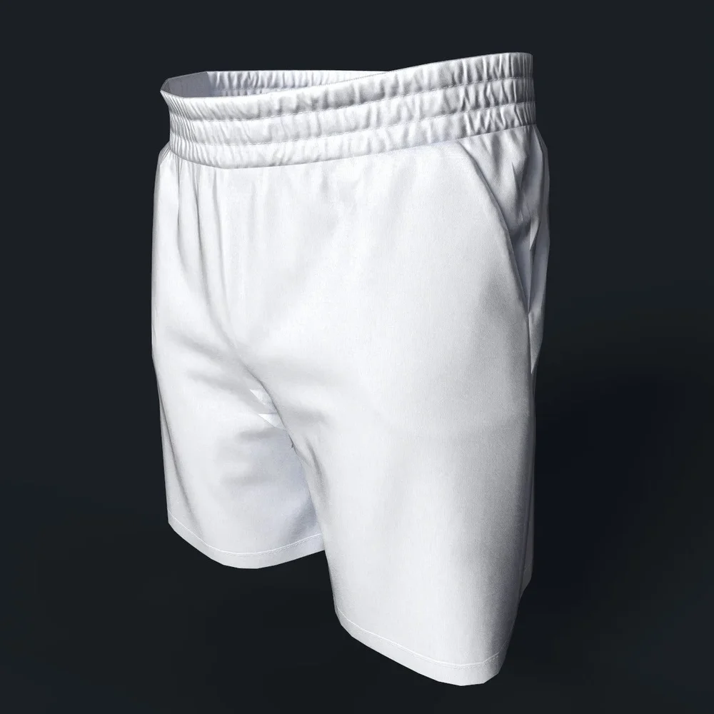 White Cotton Shorts With Pockets
