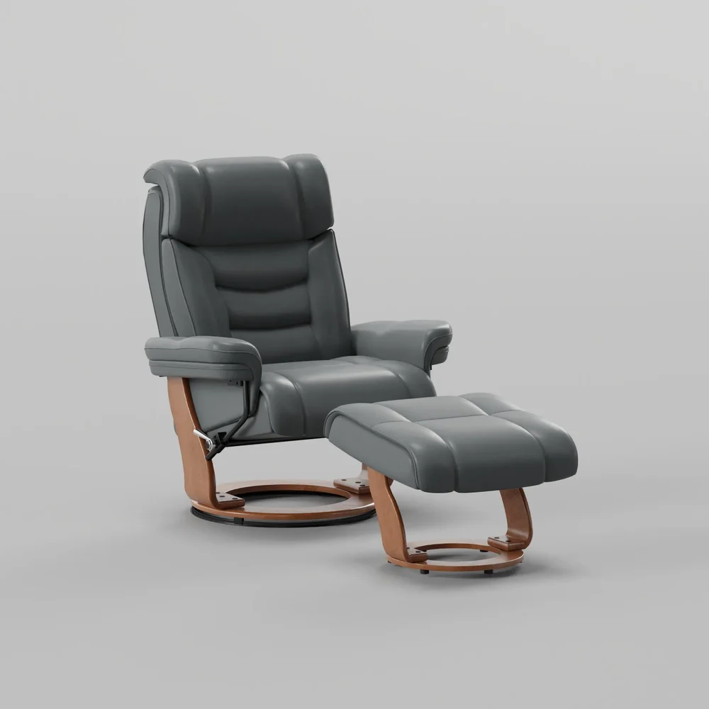 Walnut Armchair And Footstool