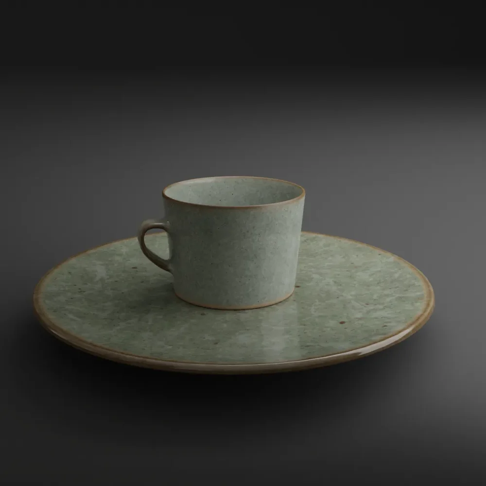Cup Saucer Glazed