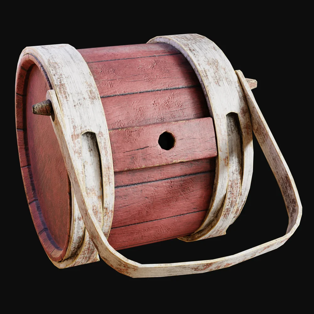 1700s All Wooden Canteen Painted