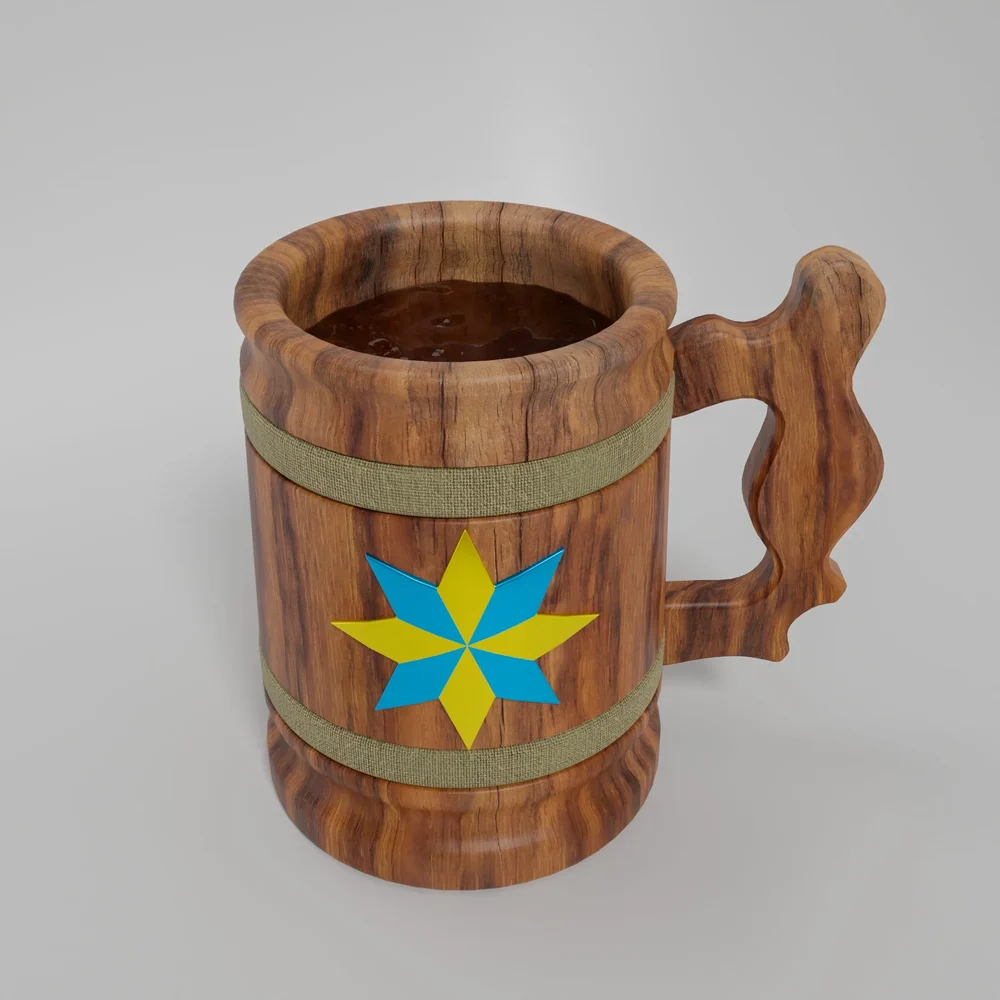 Medieval Wooden Beer Mug.