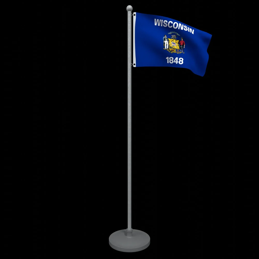 Animated Flag Of Wisconsin State
