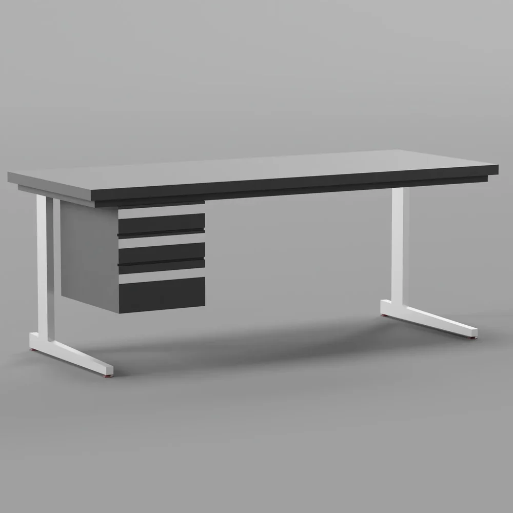 Desk With Drawers - Dark