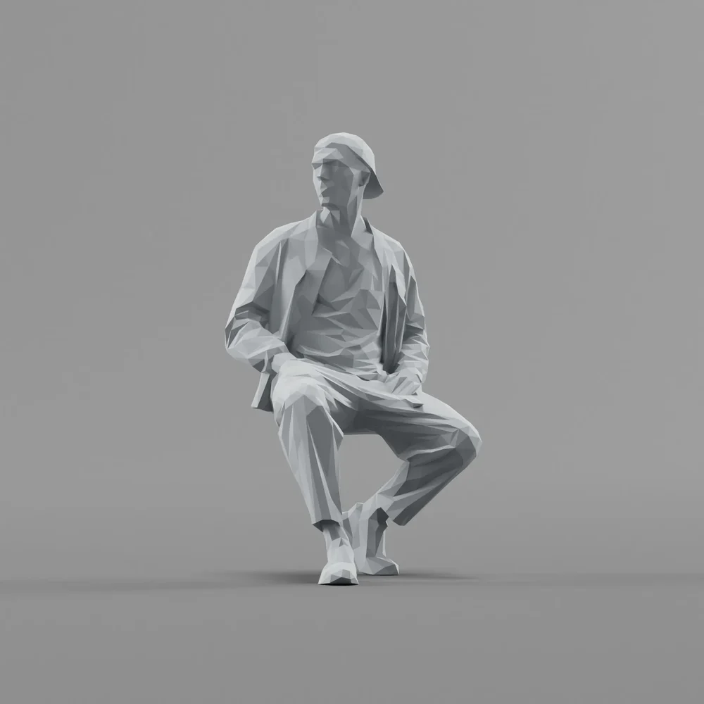 Lowpoly Male Sitting