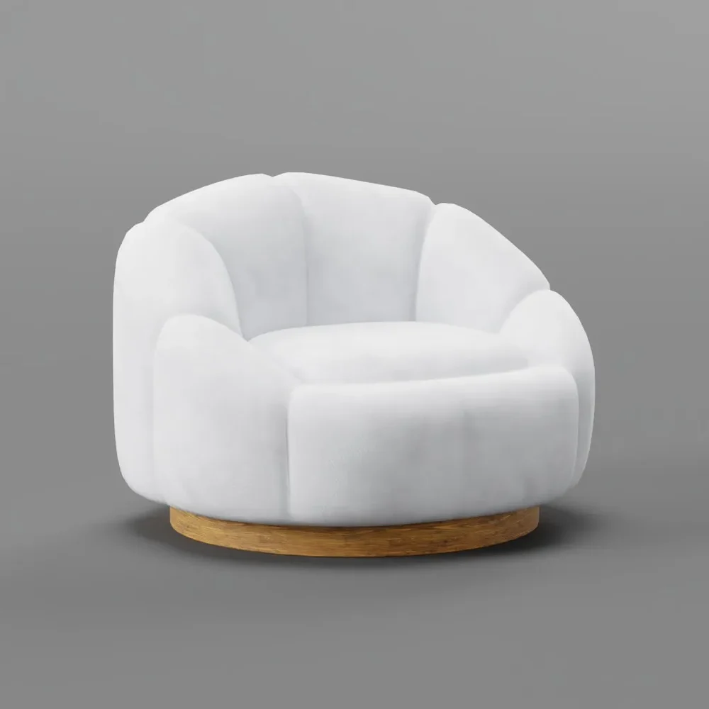 Pumpkin White Swivel Chair