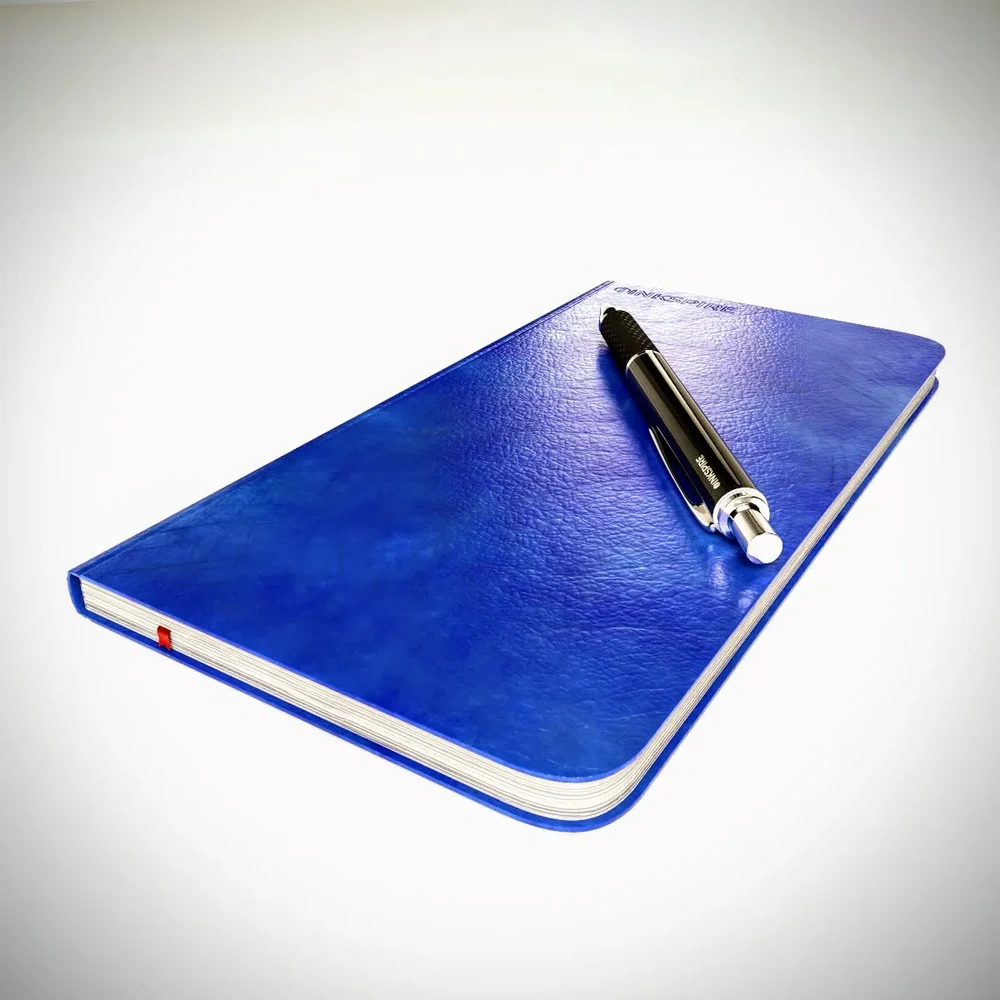 Notebook Blue Leather And Pen