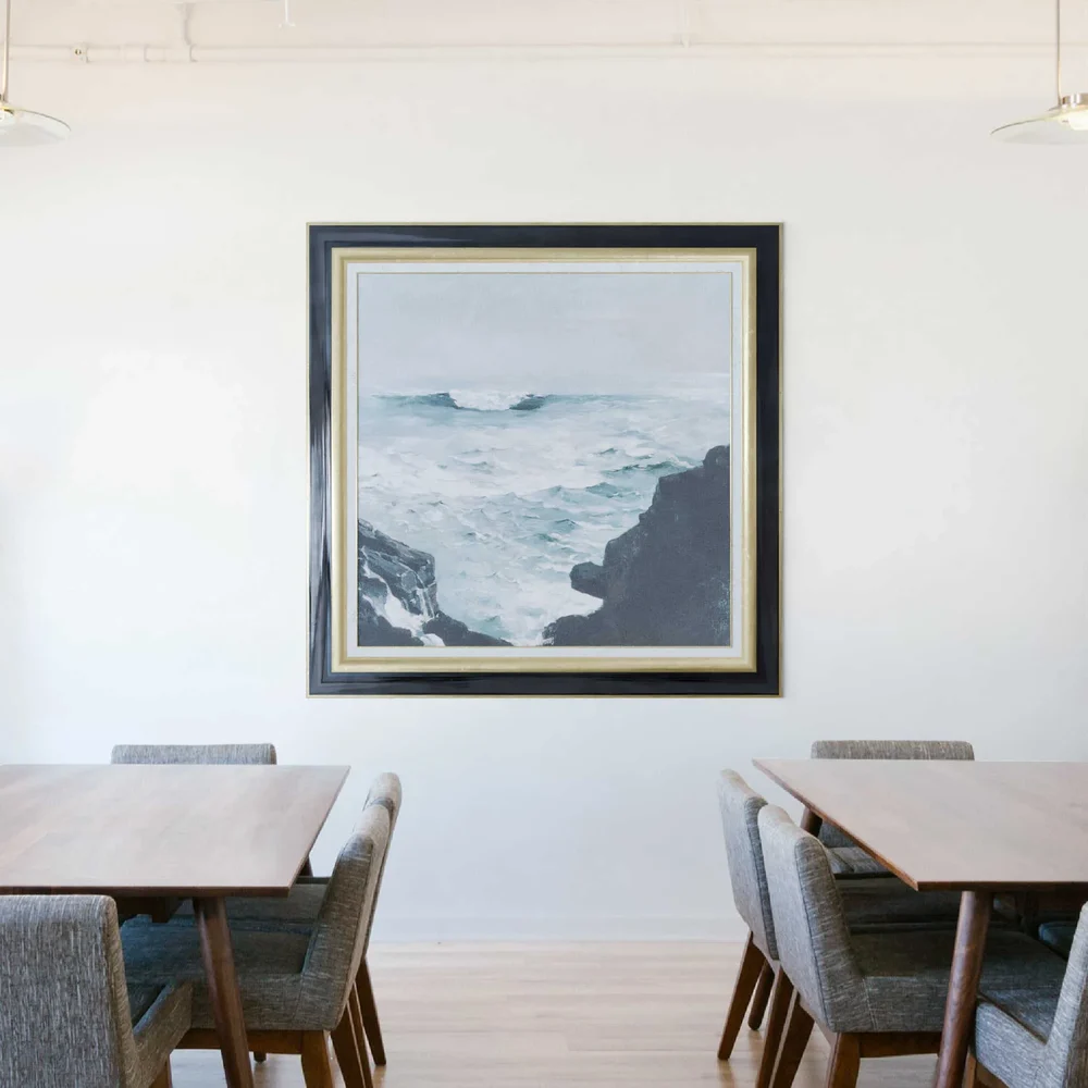 Ocean Painting With Black And Gold Frame
