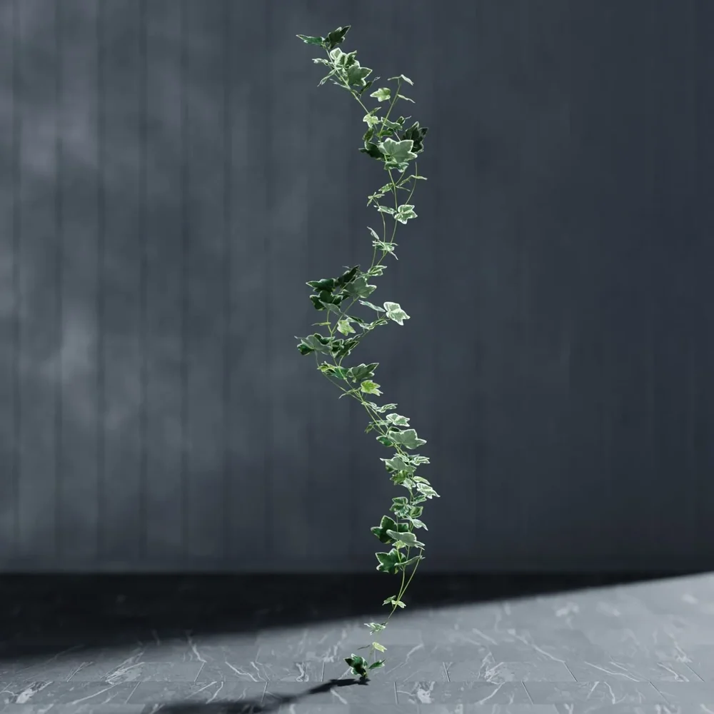 Artificial Garland Ivy White Green