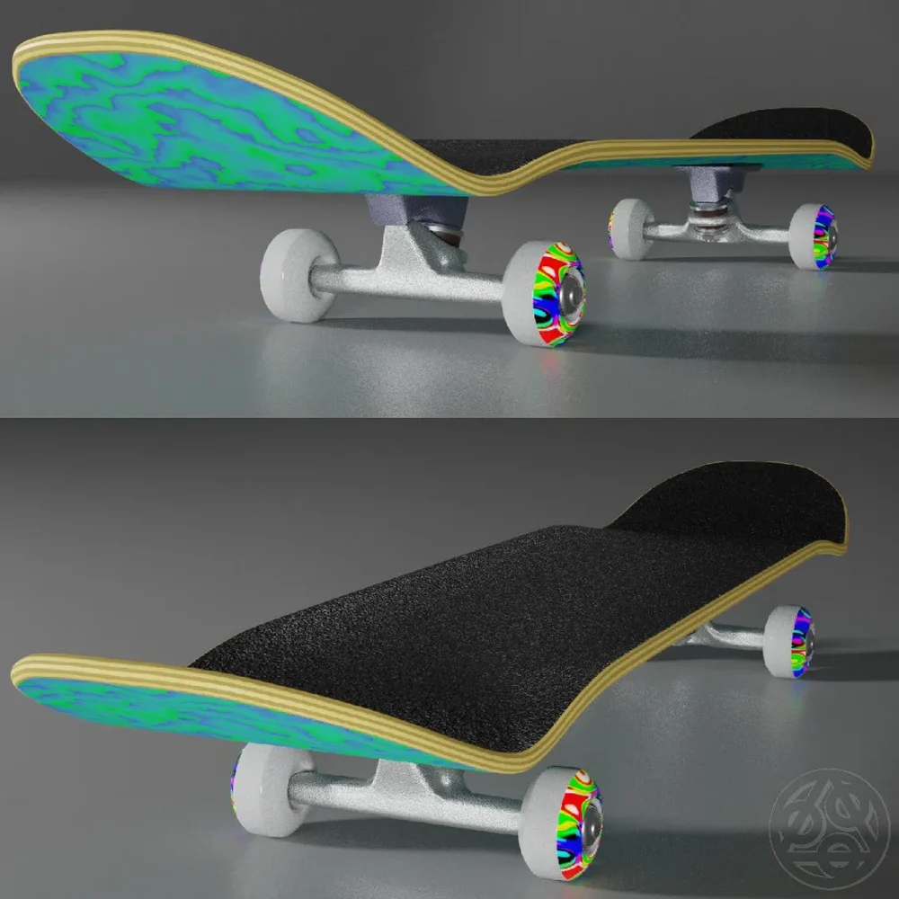Maple Ply, Double Kicktail 8inch Skateboard By Djh