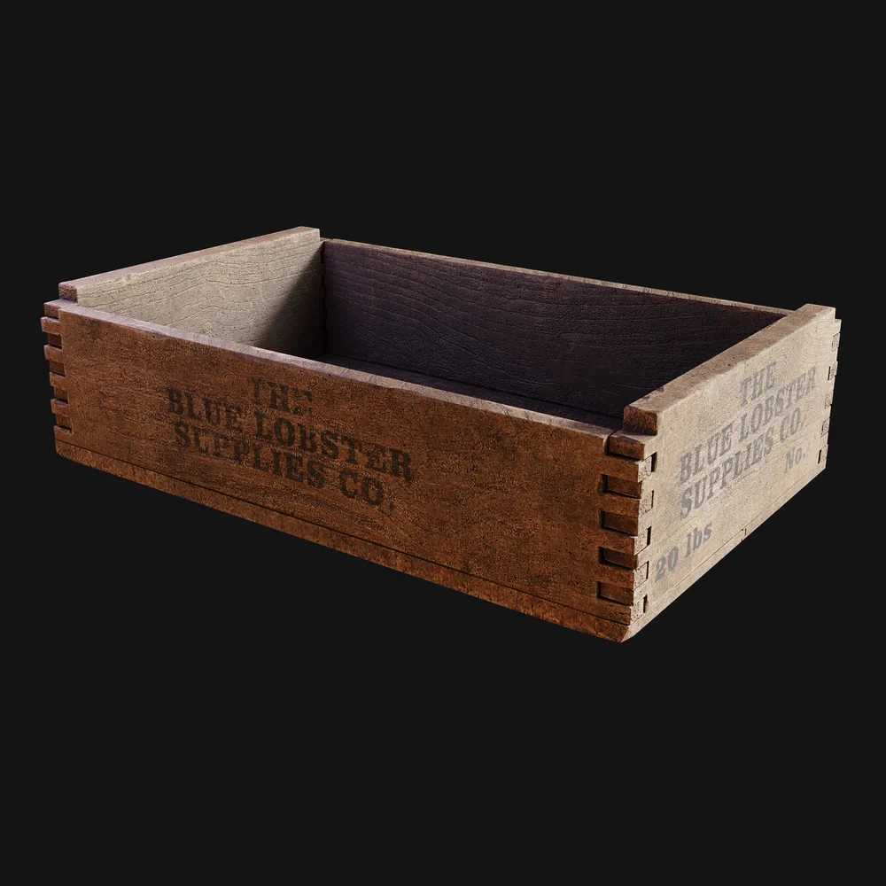 Crude Wooden Dovetail Crate Branded