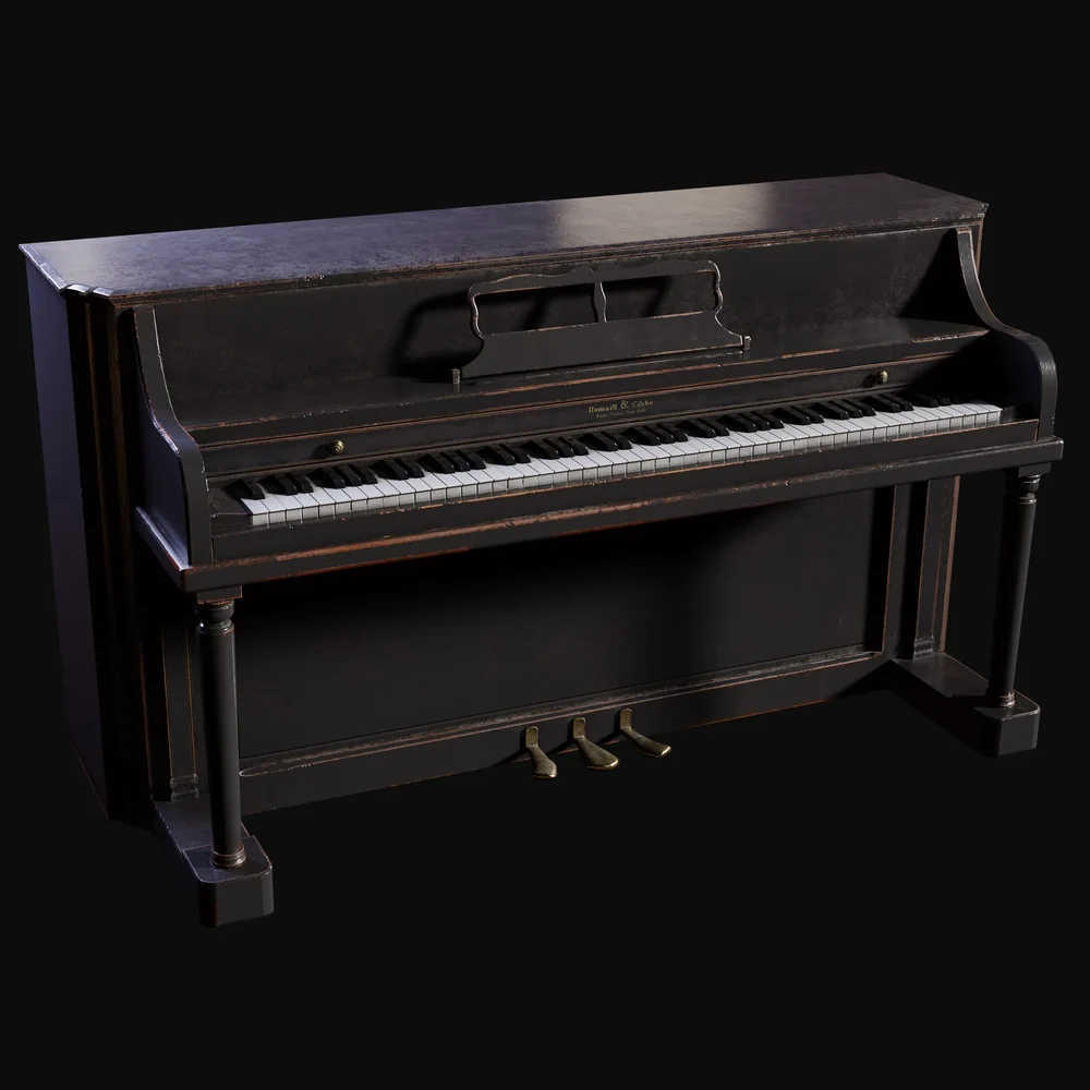 1930s Spinet Piano Painted Black