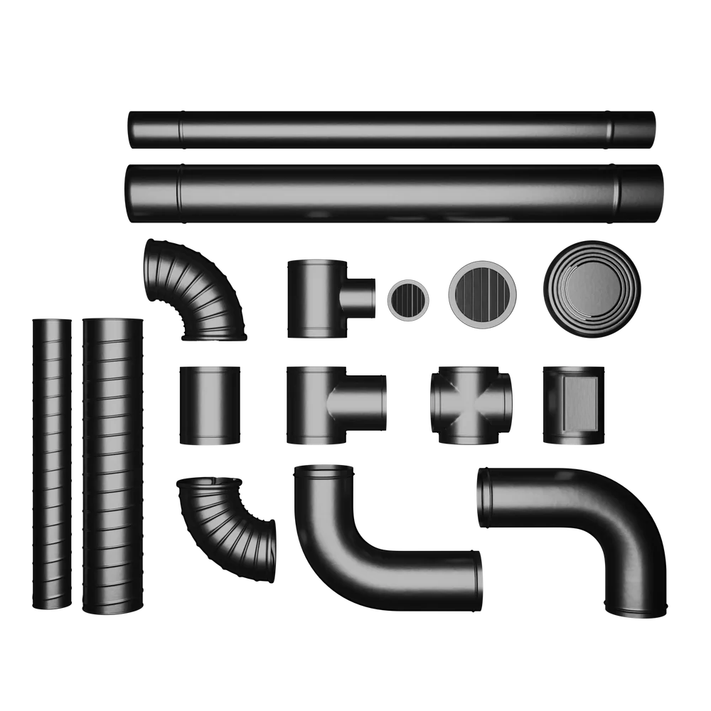 Black Metal Ventilation Pipes