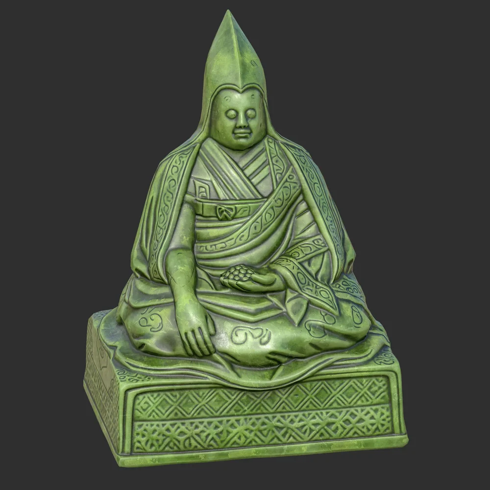 Tibetan Lama Statue Sacred Jade