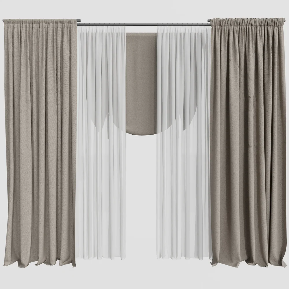 Gd Silk And Cotton Curtain Set