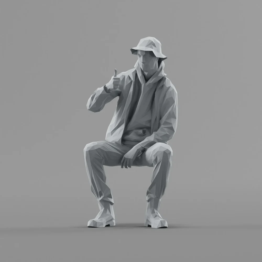 Lowpoly Male Sitting