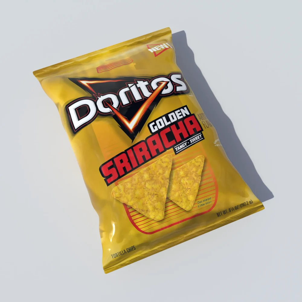 Doritos Golden Sriracha Chips Bag