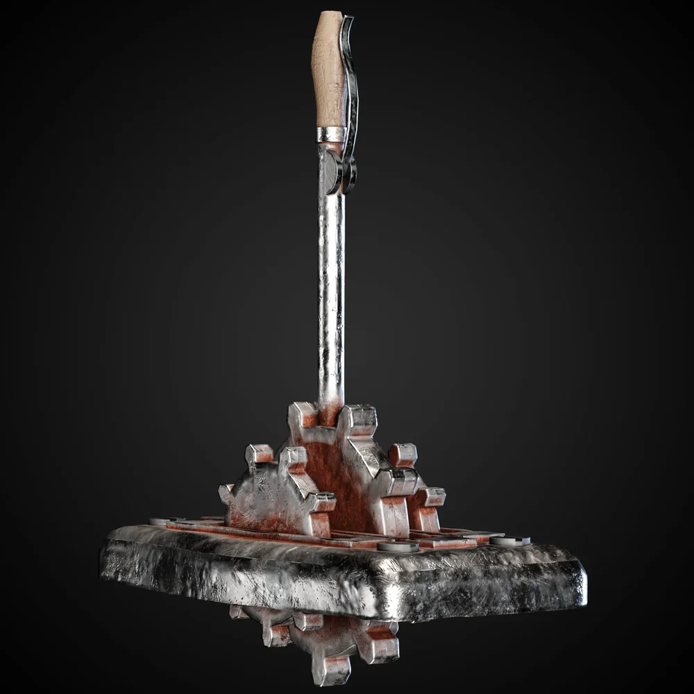 Mechanical Lever Game-Ready + 4k Textures | Blenderkit Series