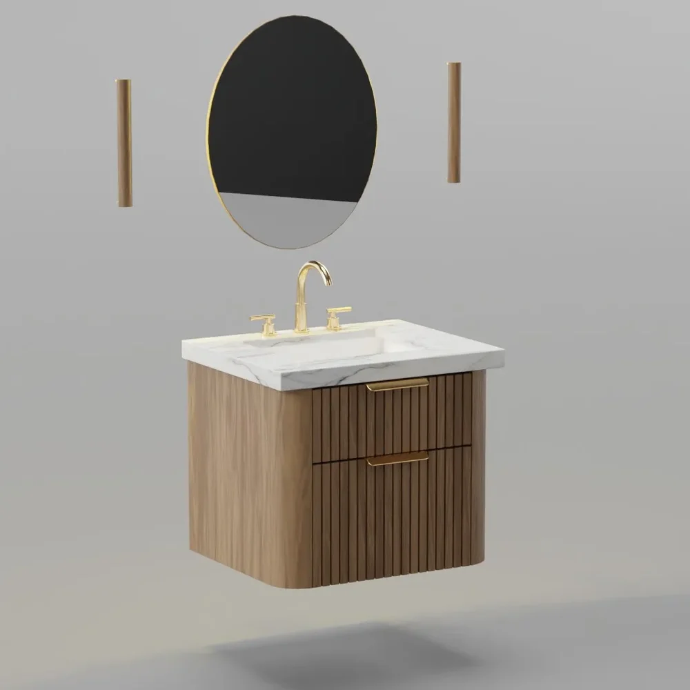 Liljan Single Bathroom Vanity + Mirror