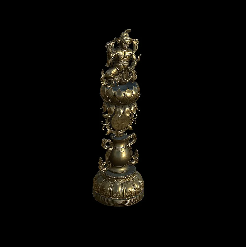Chinese Metal Statuea