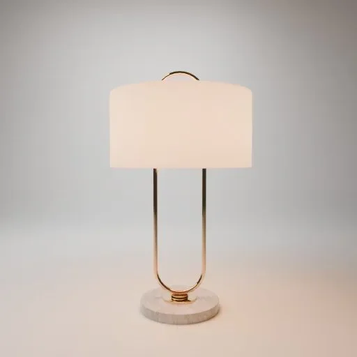 Faye Brass Look And Marble Table Lamp