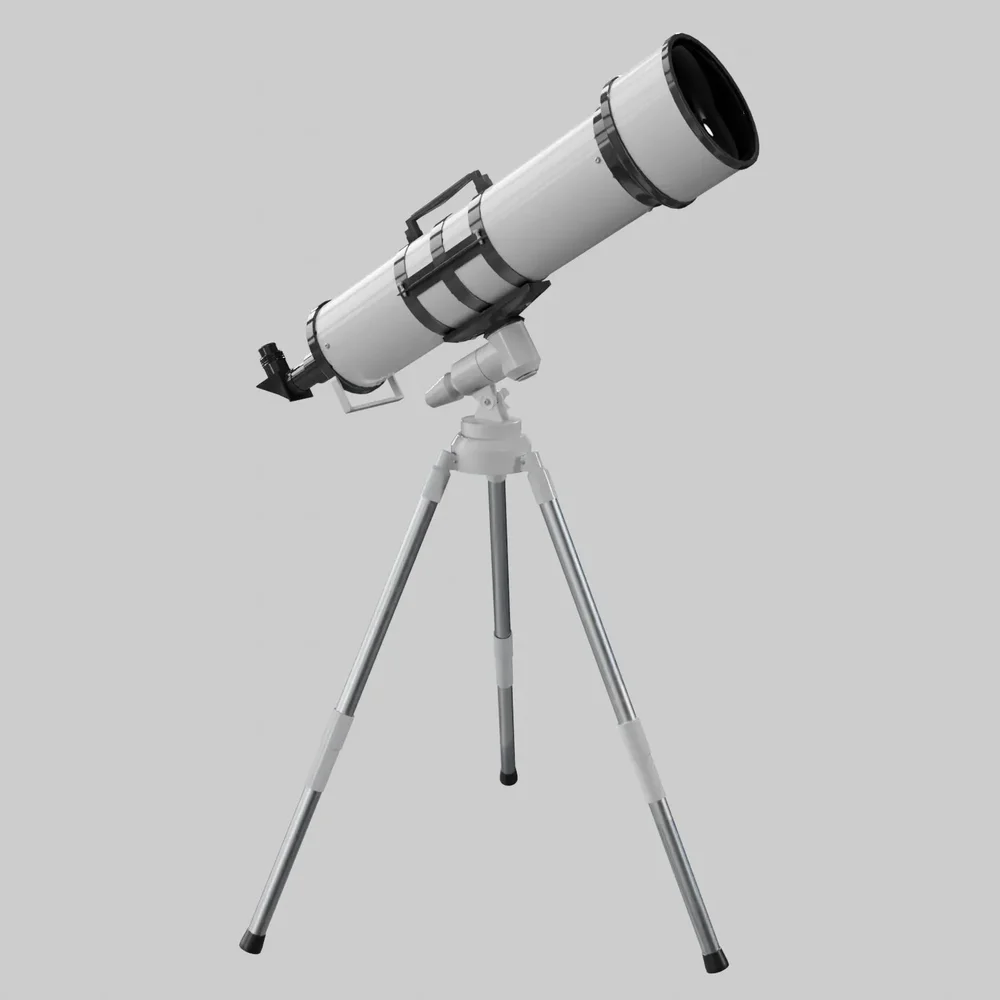 Cartoon White Telescope With Rig
