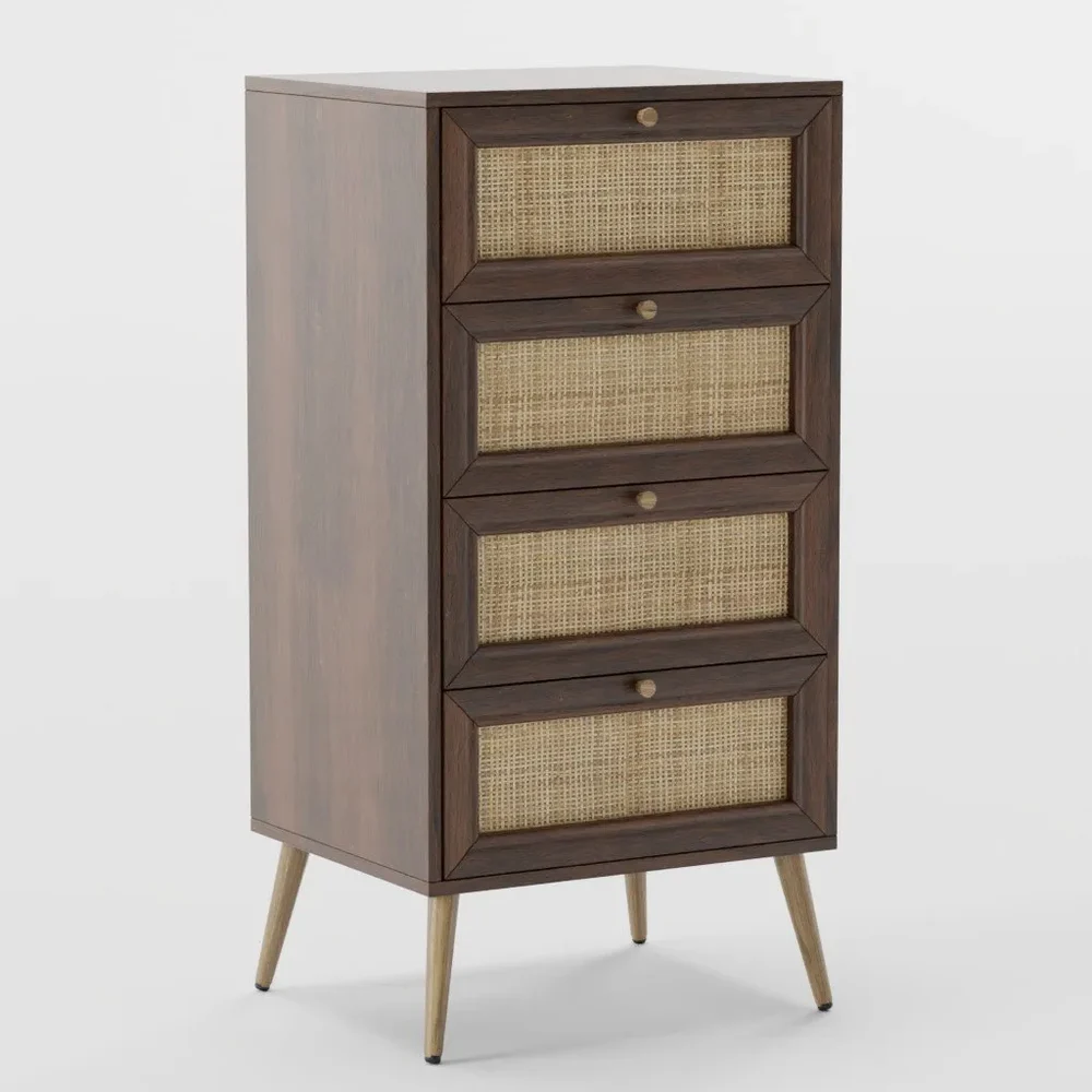 Wood And Rattan Commode