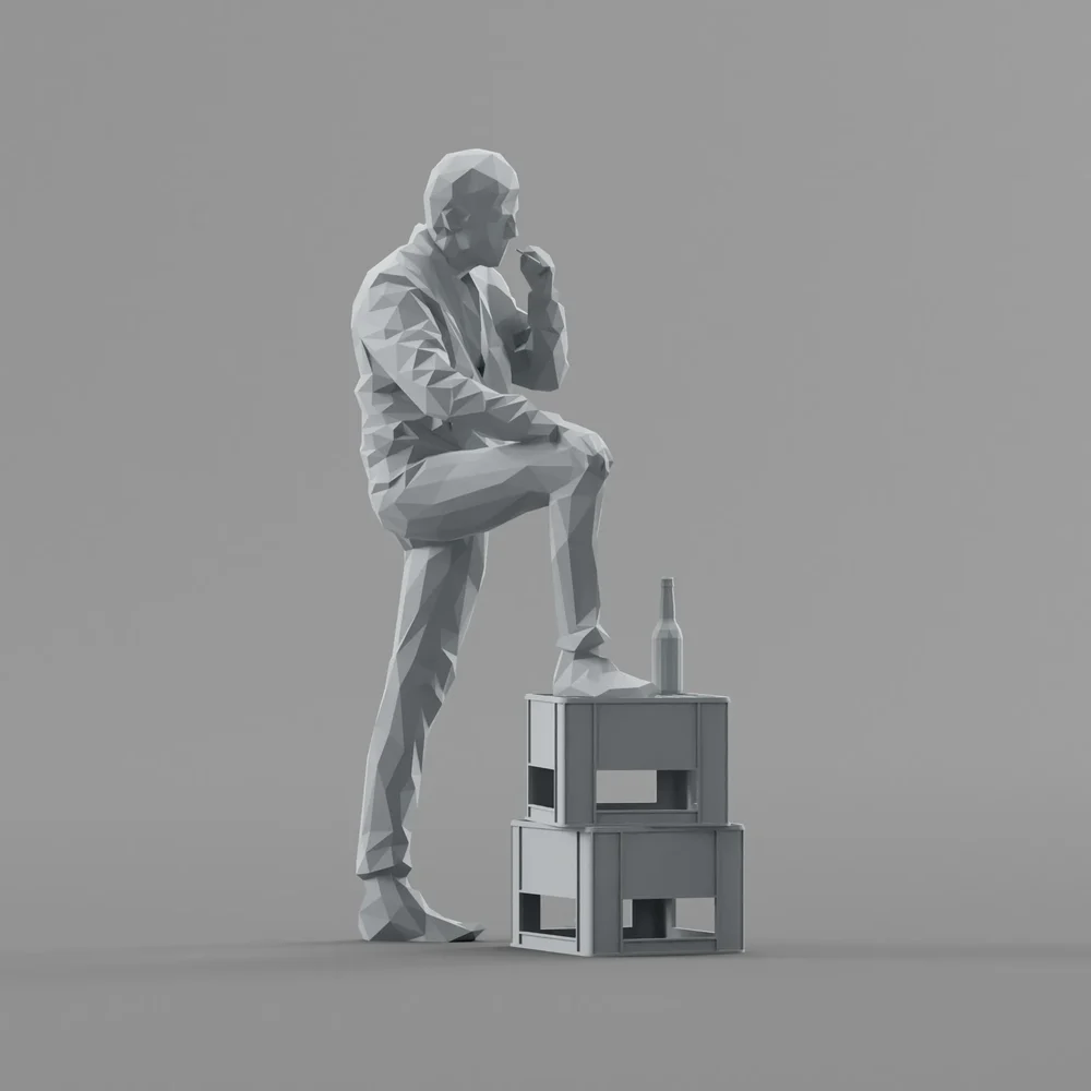 Smoking Lowpoly Male