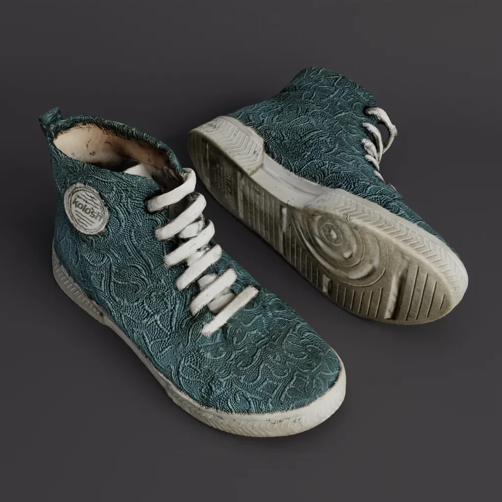 Used Blue Mosaic Sneakers