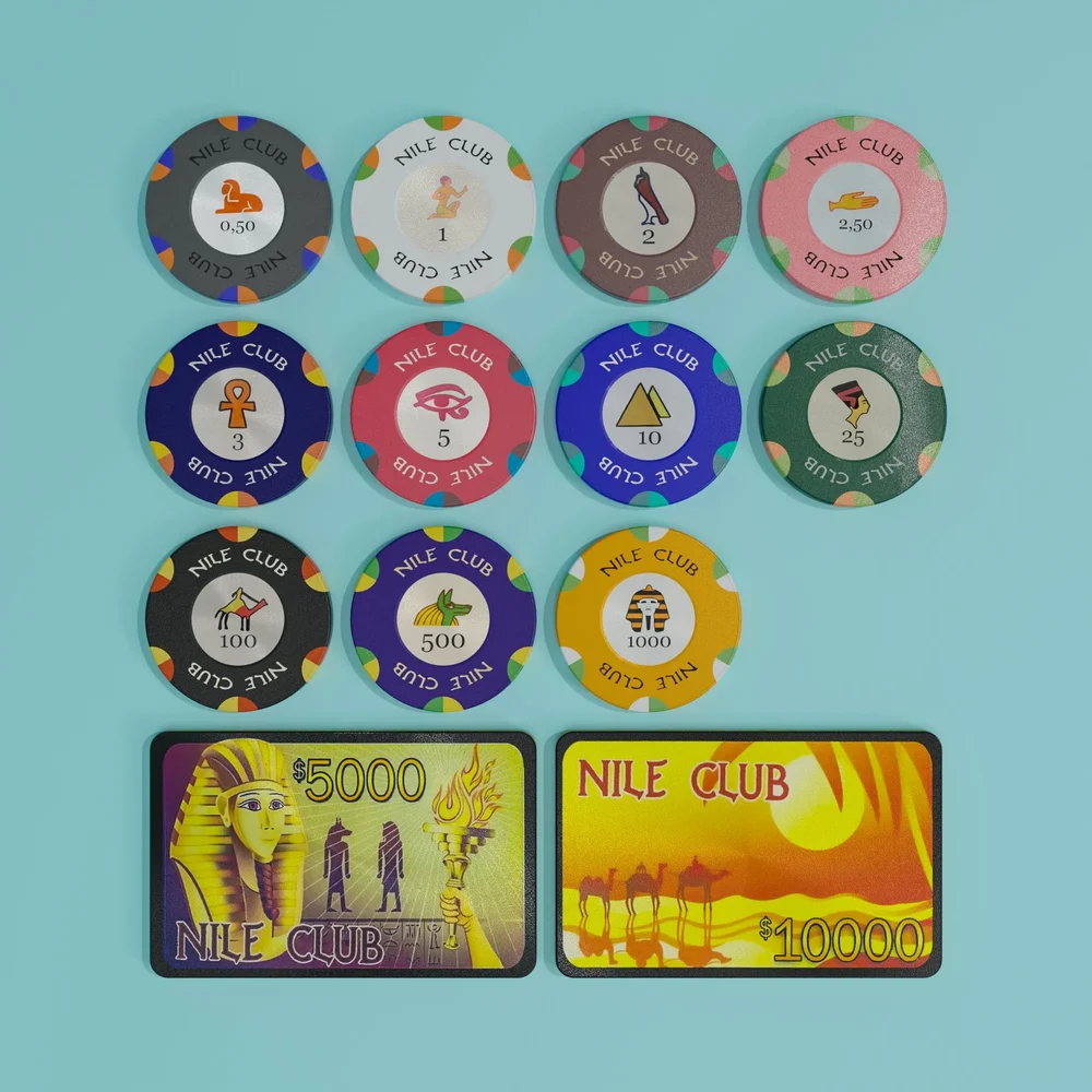 Nile Club Poker Chips, Ceramic