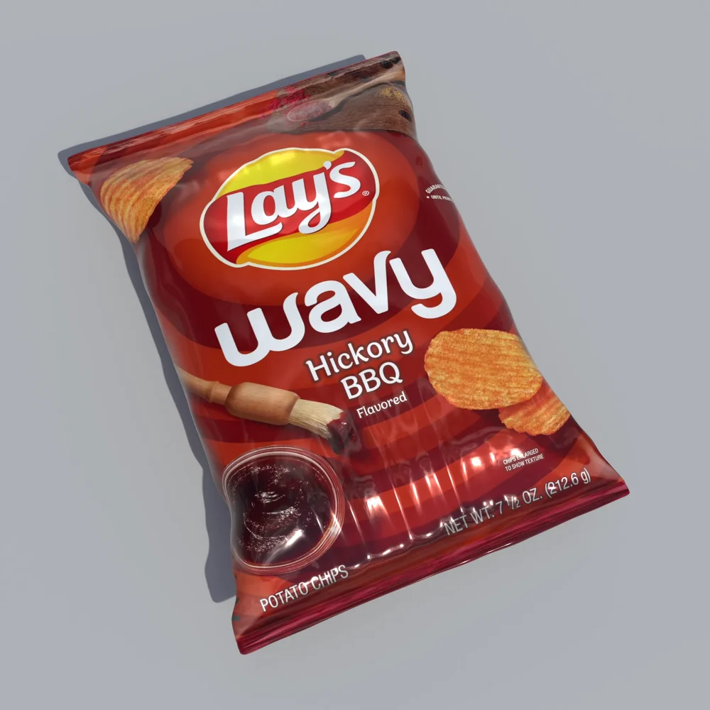 Lays Wavy Hickory Bbq Chips Bag