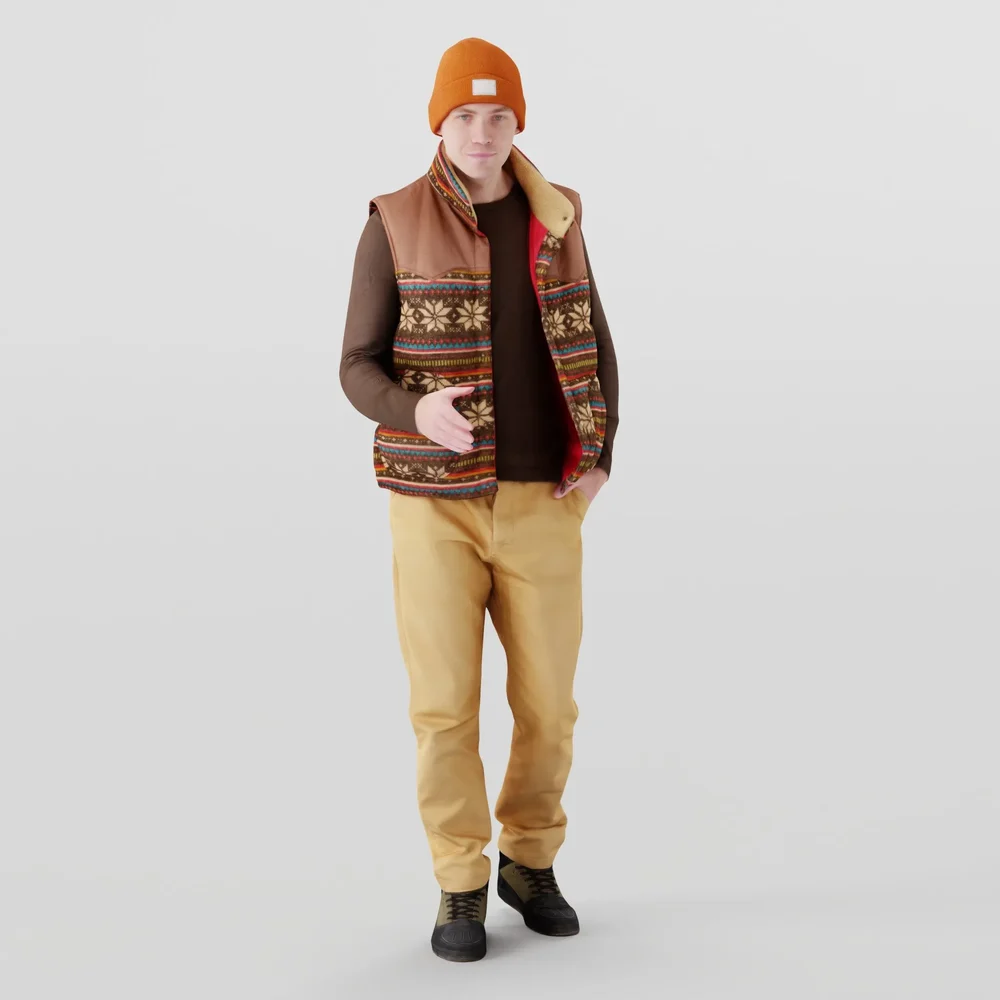 Greetings Man In Knitted Vest