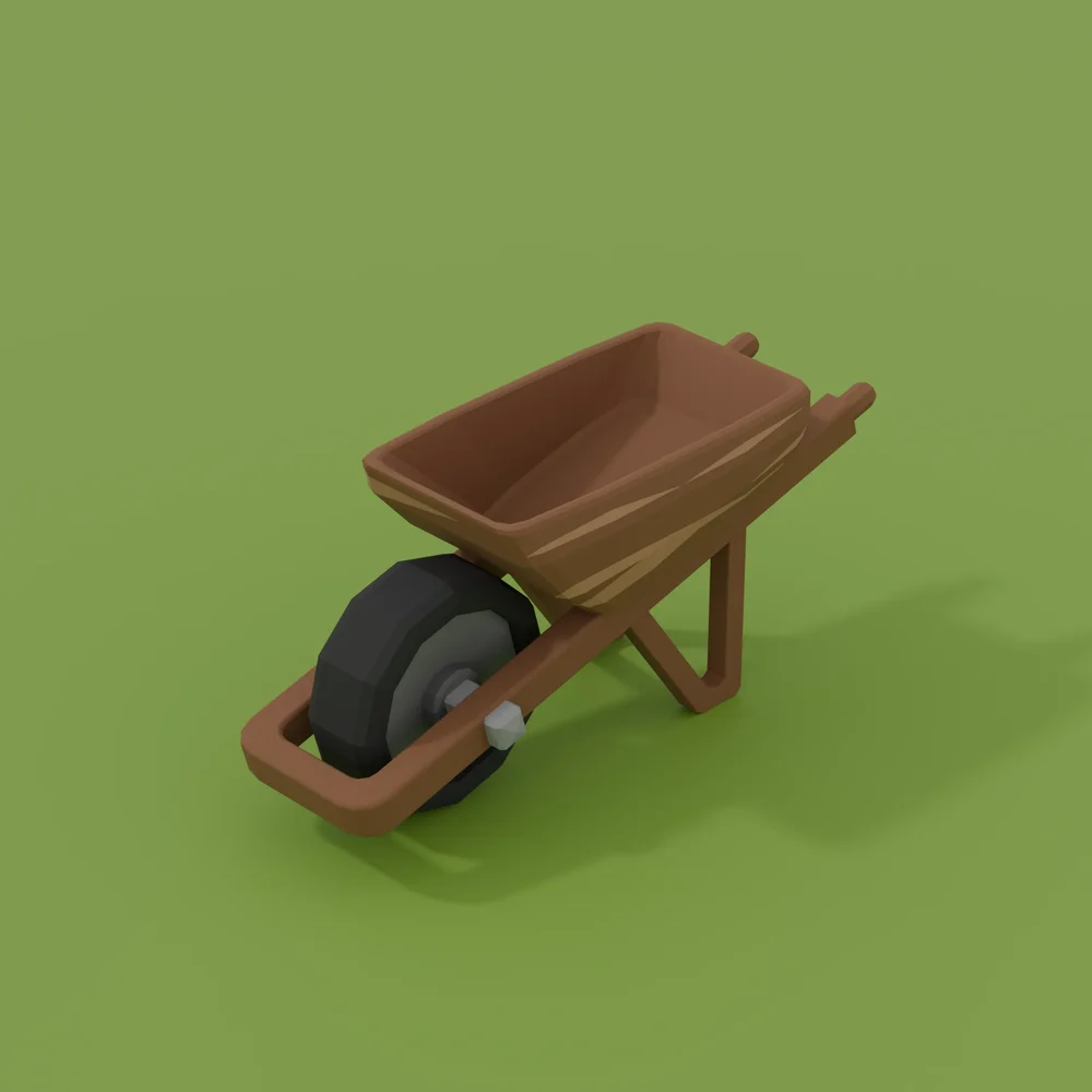 Low Poly Wheelbarrow