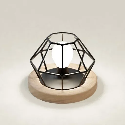 Desk Table Lamp Light Wood And Steel