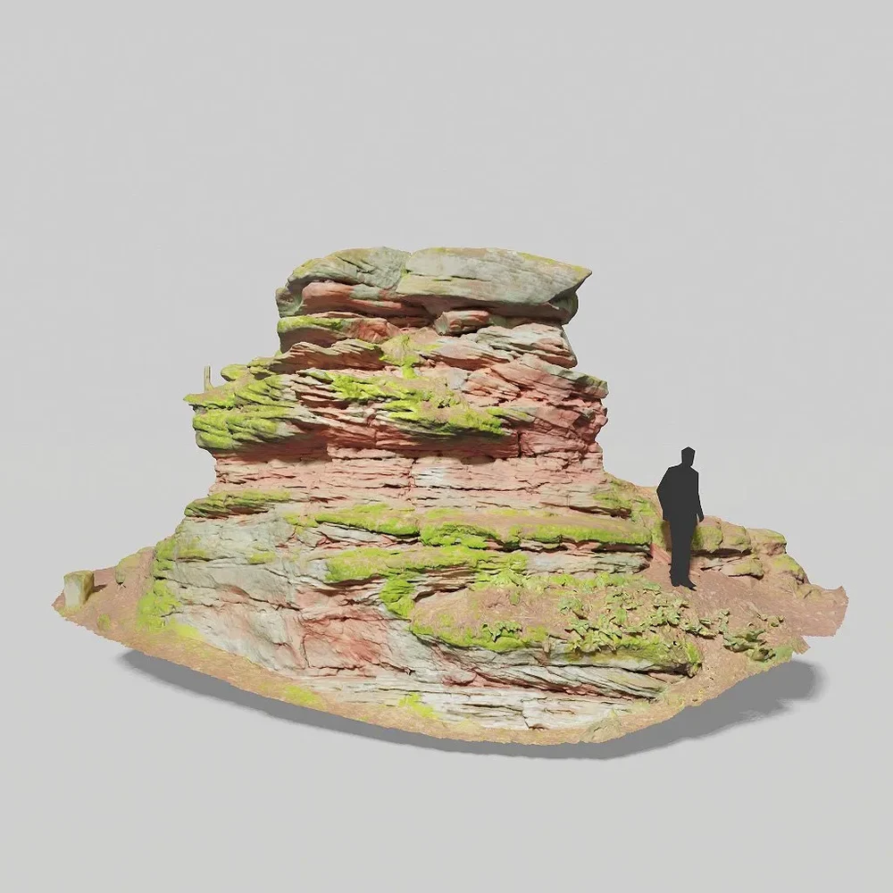 Big Sandstone Cliff Pbr Scan 01