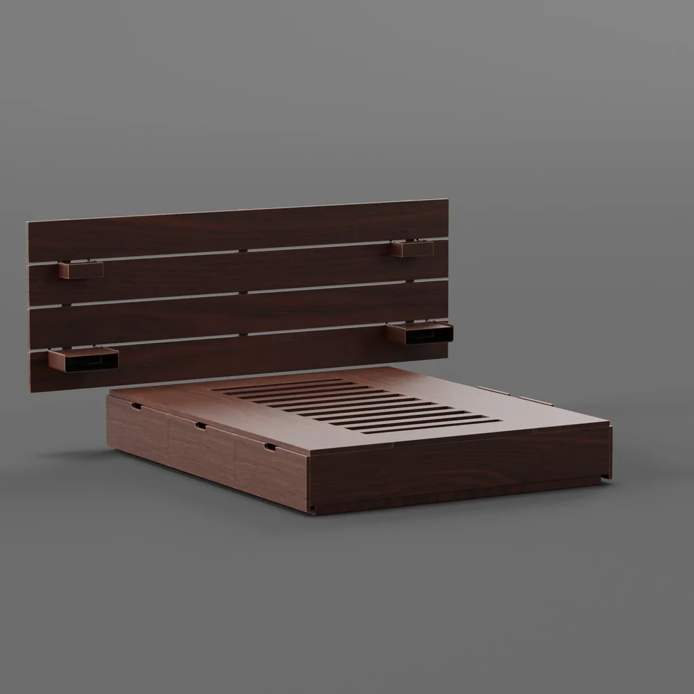 Bed Frame With Storage Chestnut