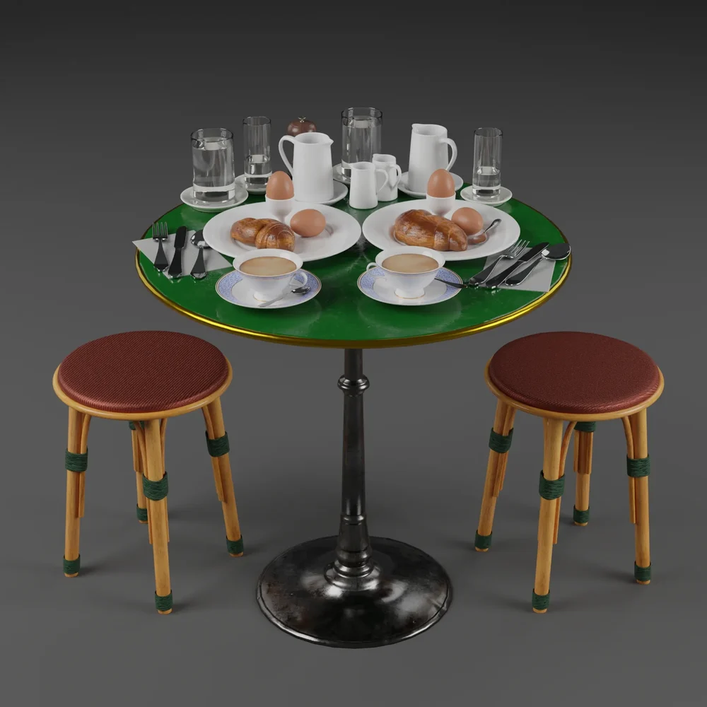 Classic Café Table And Breakfast Set