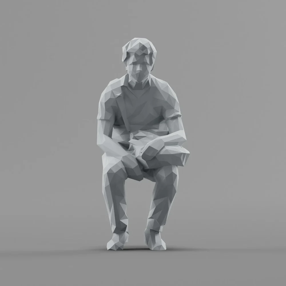 Lowpoly Male Sitting