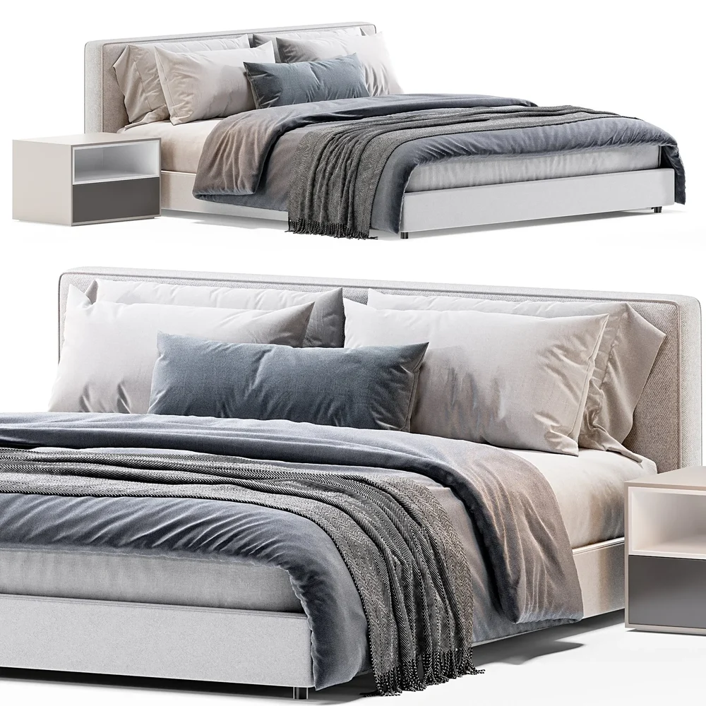 Bed West Elm Flanged Edge Upholstered