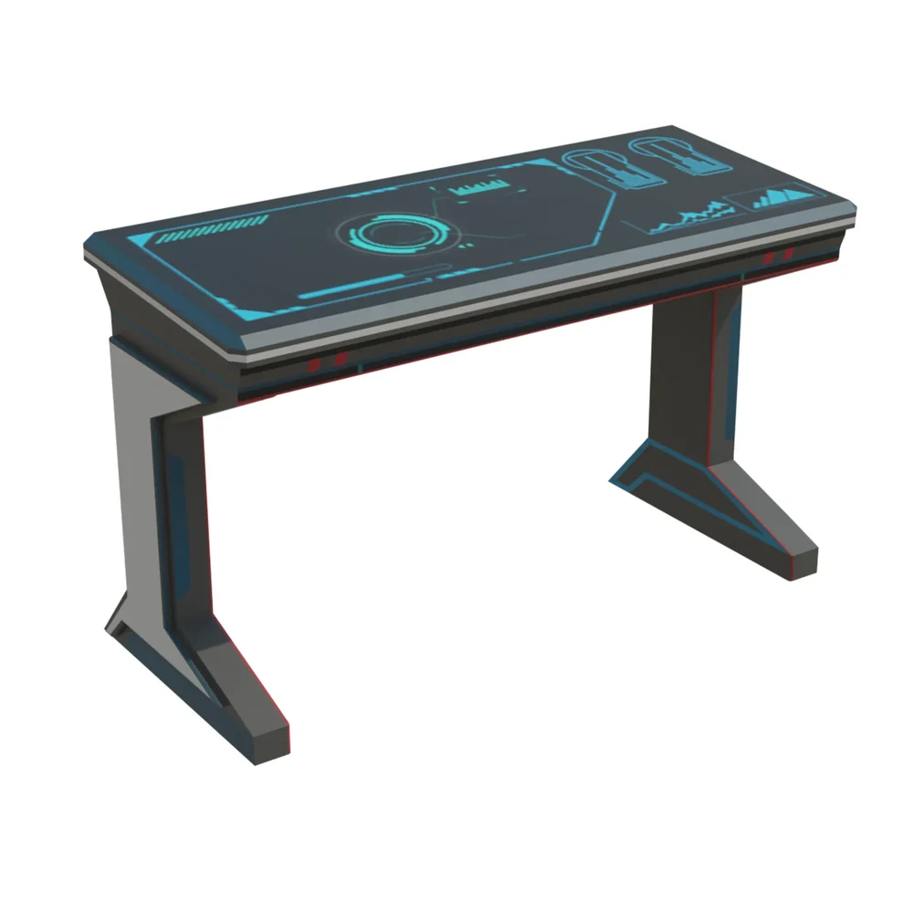 Sci-Fi Lowpoly Student Desk