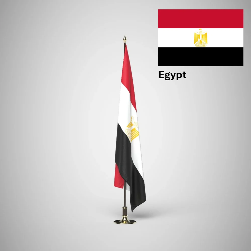 Egypt Ceremonial Flag On Stand