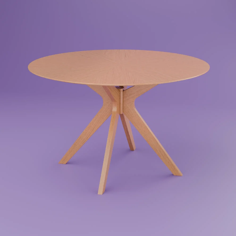 Contemporary Wood Round Dining Table