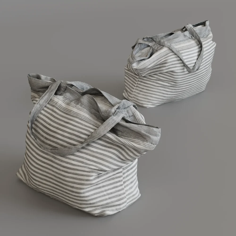 Striped Fabric Bag